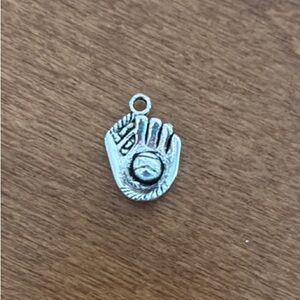 Silver Baseball Glove Charm